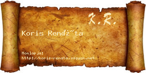 Koris Renáta névjegykártya